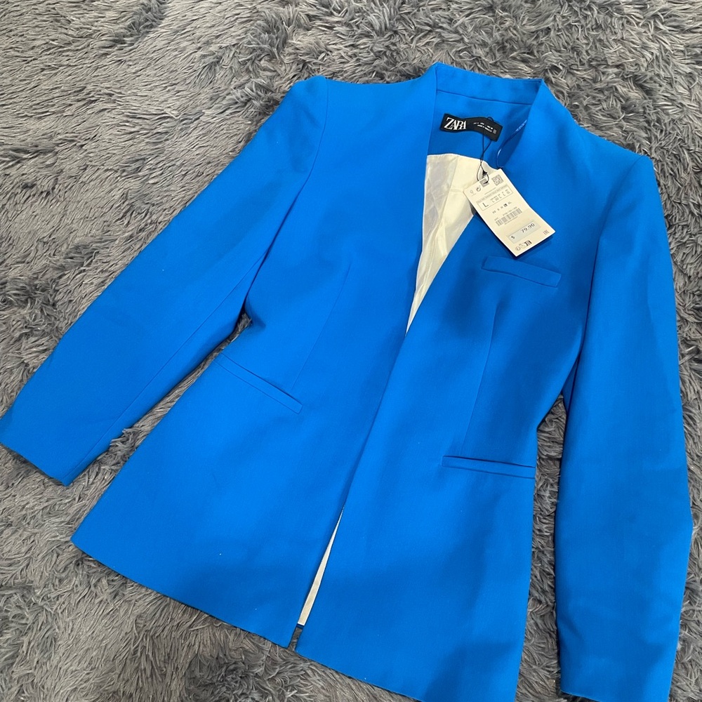 Zara Women's Vibrant Blue Suit Jacket